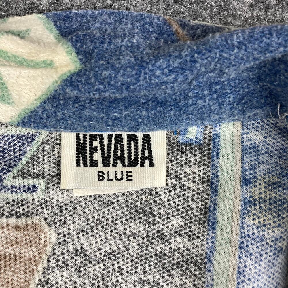 Nevada Blue Cardigan Womens L Aztec Tribal Print Button Front Sweater - Picture 2 of 8